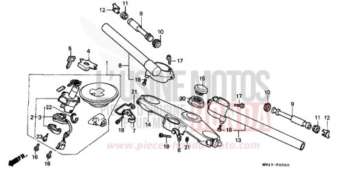 TUYAU DE GUIDON/PONT SUPERIEUR CBR600FL de 1990